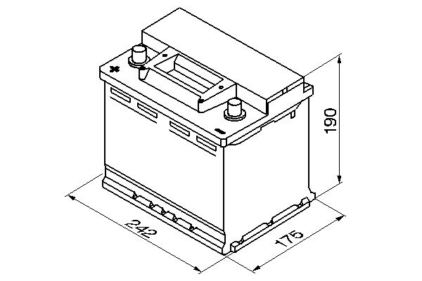 S3006 Batería Bosch 12V 56Ah 480A +/- Vehículos Asiáticos (Bornes cambiados) (1)