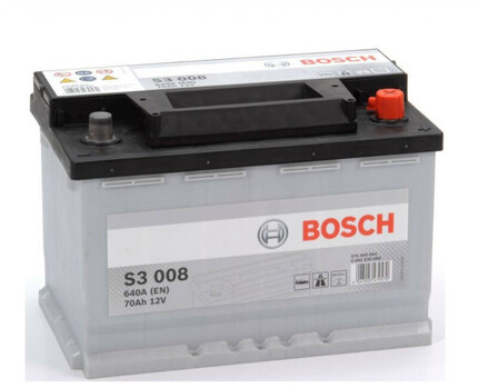 S3008 Batería Bosch 12V 70Ah 640A -/+ Turismos y Utilitarios