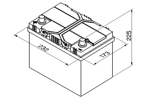 S4025 Batería Bosch 12V 60Ah 540A +/- Vehículos Asiáticos (Bornes cambiados) (1)