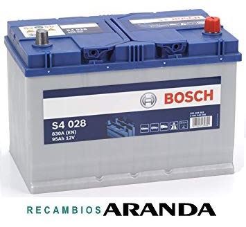 S4028 Batería Bosch 12V 95Ah 830A -/+ Motores Grandes, 4x4 y Furgones