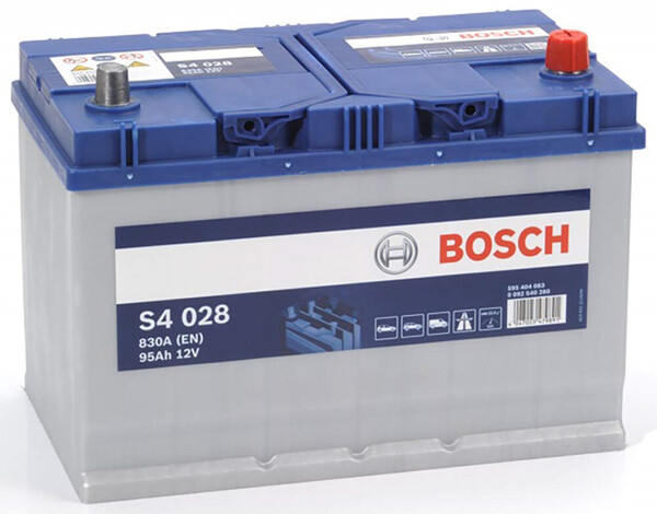 S4028 Batería Bosch 12V 95Ah 830A -/+ Motores Grandes, 4x4 y Furgones