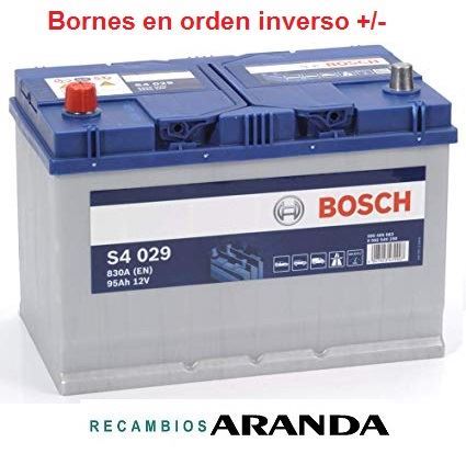 S4029 Batería Bosch 12V 95Ah 830A +/- Vehículos Asiáticos (Bornes cambiados)