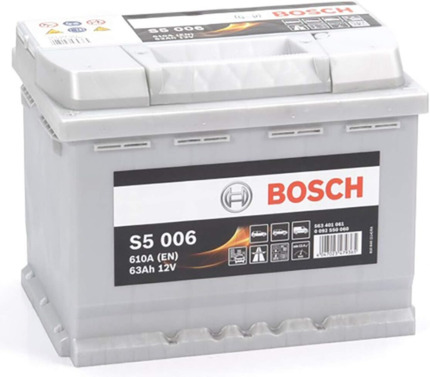 S5006 Batería Bosch 12V 63Ah 610A -/+ Motores Asiáticos · Alto Rendimiento