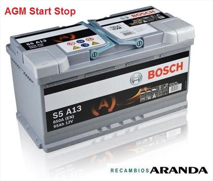 S5A13 Batería Bosch AGM 12V 95Ah 850A -/+ Start Stop · Alto Rendimiento