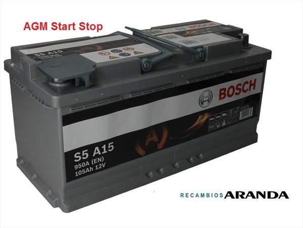 S5A15 Batería Bosch AGM 12V 105Ah 950A -/+ Start Stop · Alto Rendimiento (2)