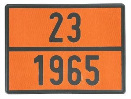 Señal V-11 Placa ADR Transporte Butano 23/1965