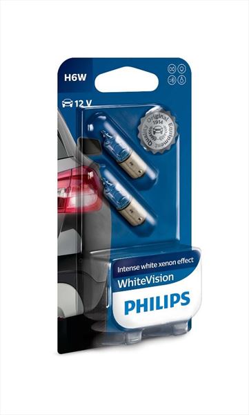 Set H6W Philips Whitevision Lámpara Yodo 12V 6W