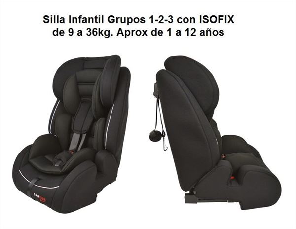 Silla Infantil ISOFIX Grupo 1-2-3 (de 9 a 36 kg). Reclinable y acolchada (3)