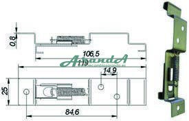 Soporte Matricula Acero Inox. con Muelle