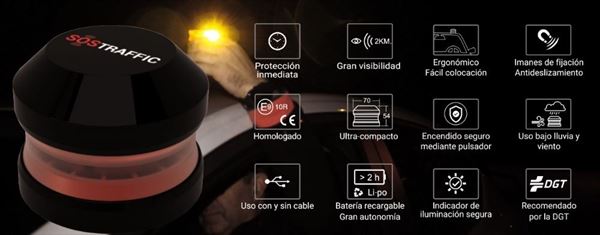 SOS Traffic - Baliza Aviso Emergencia LED MicroUSB (2)