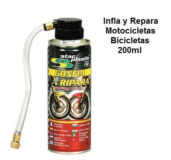 Spray repara pinchazos de neumático coche moto quad sella e hincha 450ml