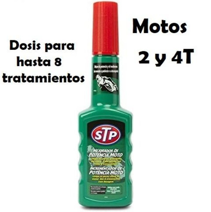 STP · Aditivo Mejorador de Potencia · Motos 2 y 4T · 200 ml