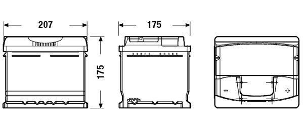 TA472 Batería Tudor High Tech 12V 47Ah 450A -/+ Turismos (1)