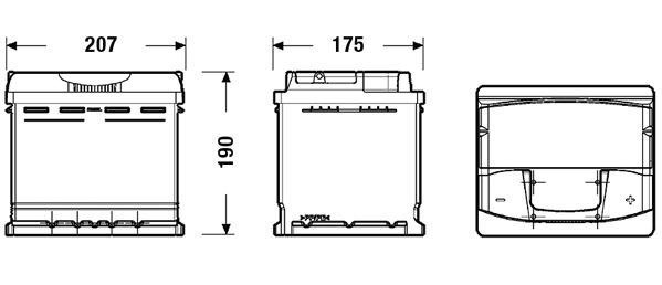 TA530 Batería Tudor High Tech 12V 53Ah 540A -/+ Turismos (1)