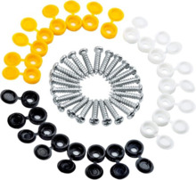 Lote de 50 Tapas plástica + tornillos para matrículas · Color blanco o negro