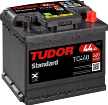 TC440 Batería Tudor 12V 44Ah 360A -/+ Turismos