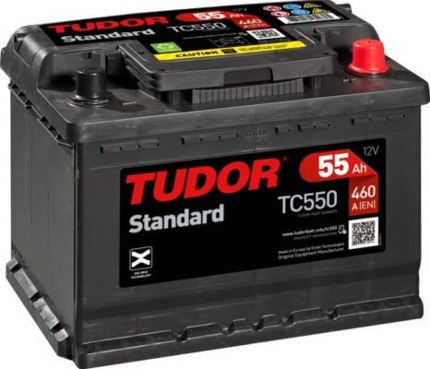 TC550 Batería Tudor 12V 55Ah 460A -/+ Turismos