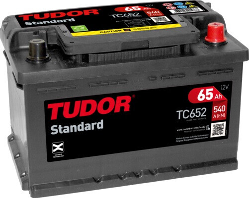 TC652 Batería Tudor 12V 65Ah 540A -/+ Turismos y Berlinas