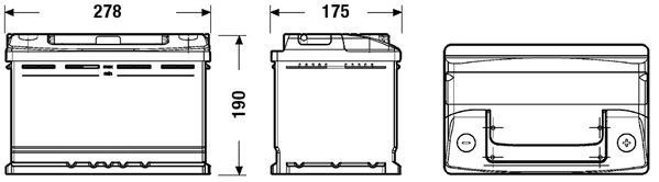 TC700 Batería Tudor 12V 70Ah 640A -/+ Turismos y Berlinas (1)