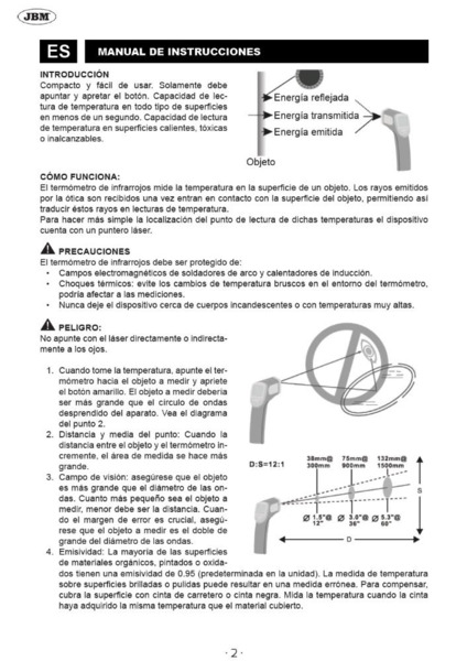 Termómetro láser · Rango desde -50ºC a 330ºC (2)