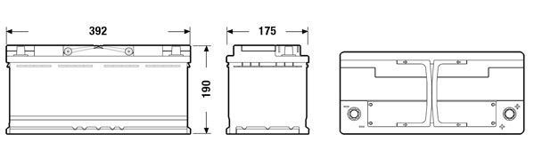 TK1060 Batería Tudor AGM Start-Stop 12V 106Ah 950A -/+ Turismos y Berlinas (1)