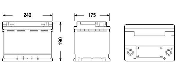 TK600 Batería Tudor AGM Start-Stop 12V 62Ah 680A -/+ Turismos y Berlinas (1)