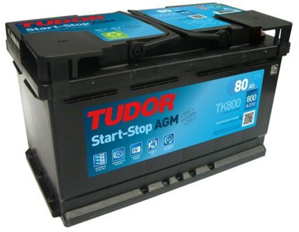 TK800 Batería Tudor AGM Start-Stop 12V 80Ah 800A -/+ Turismos y Berlinas