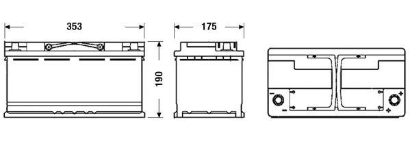 TK950 Batería Tudor AGM Start-Stop 12V 95Ah 850A -/+ Turismos y Berlinas (1)