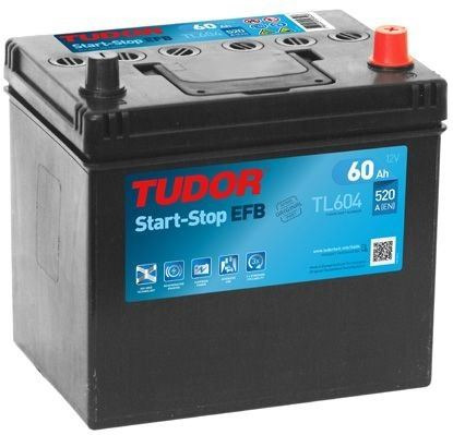 TL604 Batería Tudor EFB Start-Stop 12V 60Ah 520A -/+ Turismos y Berlinas