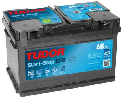 TL652 Batería Tudor EFB Start-Stop 12V 65Ah 650A -/+ Turismos y Berlinas