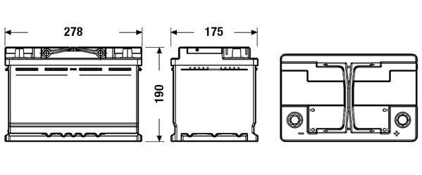 TL700 Batería Tudor EFB Start-Stop 12V 70Ah 720A -/+ Turismos y Berlinas