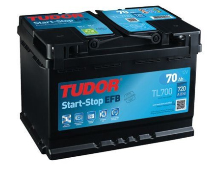 TL700 Batería Tudor EFB Start-Stop 12V 70Ah 720A -/+ Turismos y Berlinas
