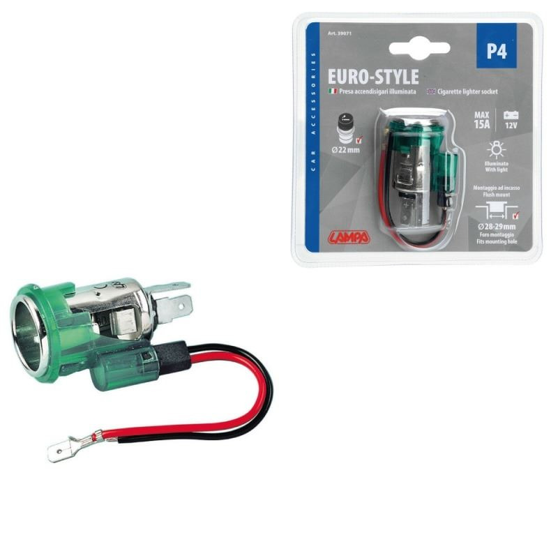 Base Conector mechero hembra con tapa 12v