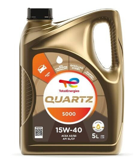 Total 15W40 Quartz Diésel 5000 · 5 Litros