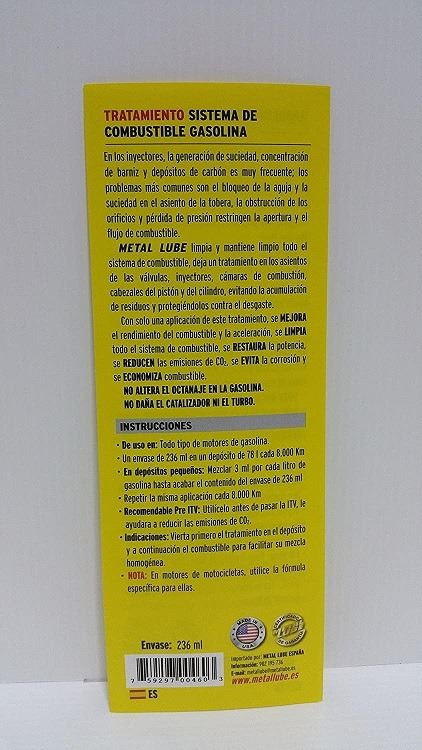 Tratamiento Gasolina Metal Lube · 236ml