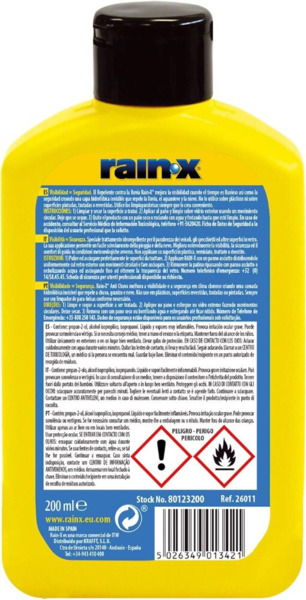 Tratamiento gel limpia cristales Antillluvia Rain-X · 200ml (1)