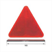 Triángulo Catadióptrico Reflectante Rojo · 163mm · Adhesivo