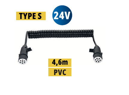 Type S Conexión para Remolque 24V · Cable Espiral 4,6m PVC
