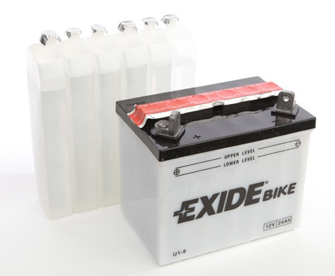 U1-9 Tudor Exide 12V 24Ah 240A · Batería para Moto