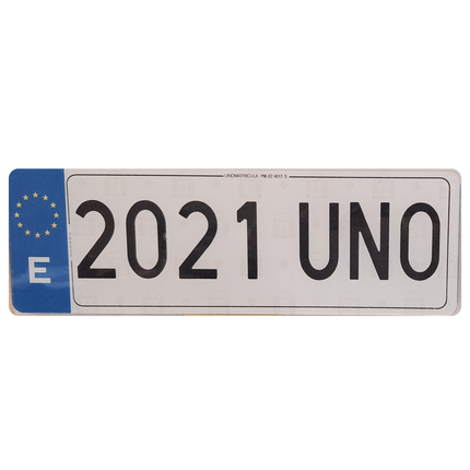 UNO Alfa - Placa Matrícula Corta · Acrílica 340x110mm