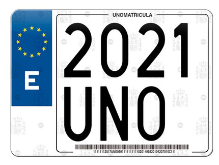 UNO Moto - Matrícula Moto Europea · Acrílica 220x160mm