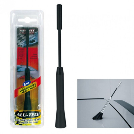 Varilla Antena 24cm. Aluminio negro. Modelo para VW, Seat, Audi, Skoda