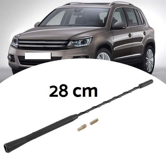 Varilla Antena 28cm. Flexible. Color negro. Universal.