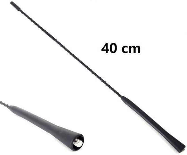 Varilla Antena 40cm. Flexible. Color negro. Universal. (6)