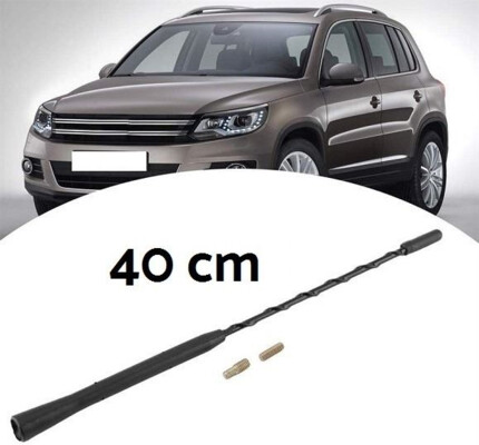 Varilla Antena 40cm. Flexible. Color negro. Universal.