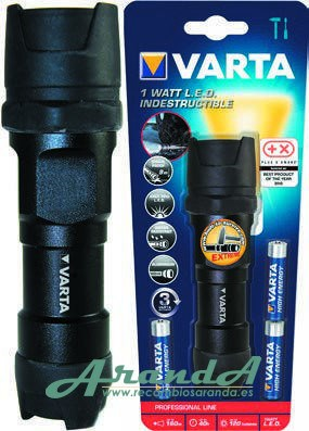 Varta Linterna LED 1W Indestructible (Pilas AAA Incluidas)