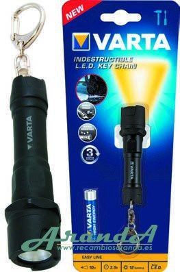 Varta Linterna LED Indestructible Llavero (Pila AAA Incluida)