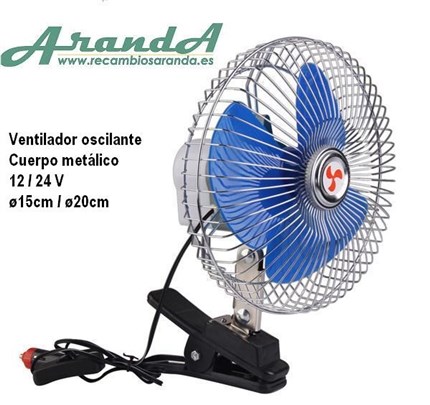 Ventiladores Coche y Camión. Oscilante. 12/24V