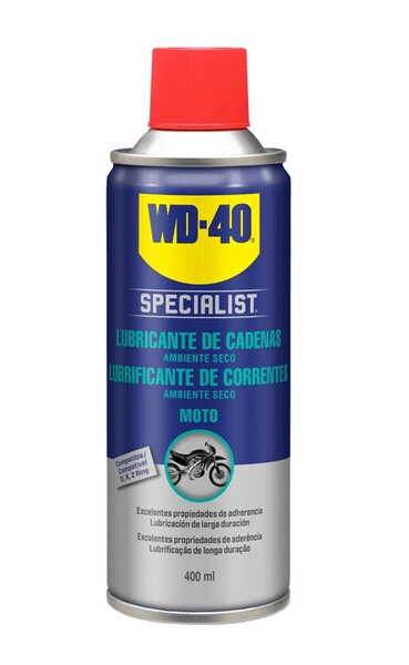 WD-40 Specialist® Moto · Lubricante Cadenas · Ambiente Seco · Spray 400 ml