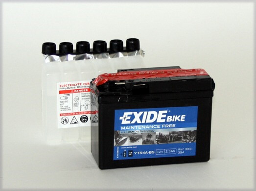 YTR4A-BS Tudor Exide 12V 2.3Ah 35A · Batería para Moto